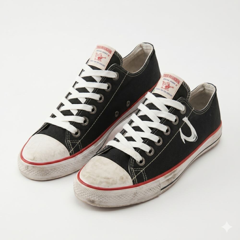 True Religion Mens 12 Y2K Streetwear Grunge Retro Low Top Lace Up Sneakers